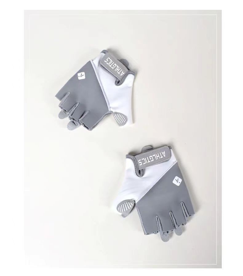 Unisex Sports Fitness Gloves, Non Slip, Air Cushion, Shock Absorbing, Half-finger, For Weightlifting, Yoga, Ice Silk, Breathable, Wear Resistant_desvips.com