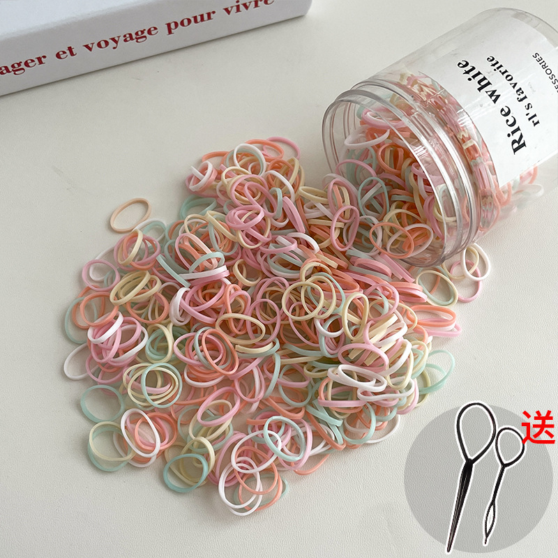 Banda de goma para el cabello de mujer tocado negro para niños niñas para bebés cuerdas de cabello desechables para el cabello no lastimar joyas para el cabello de niña