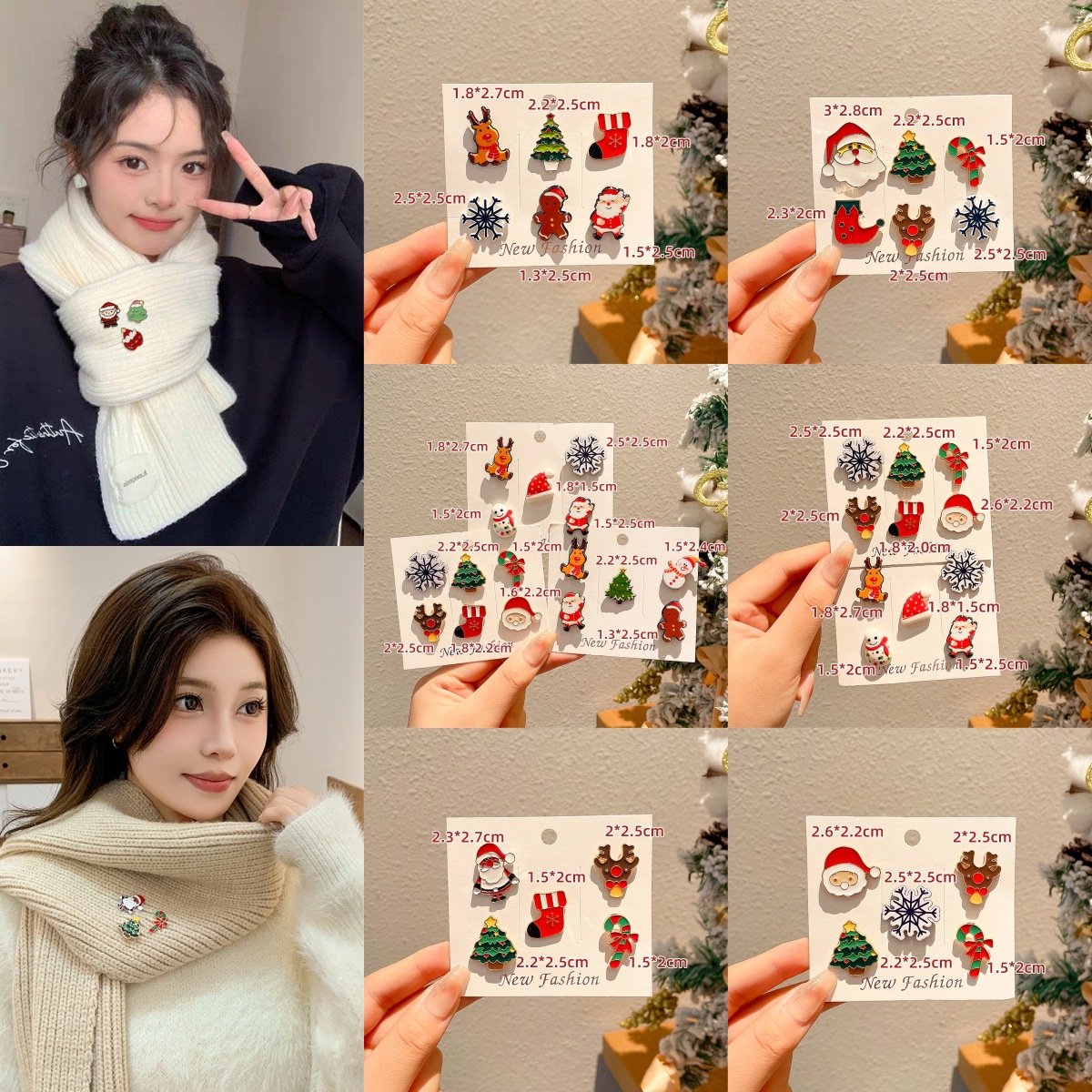 Papá Noel Metal Cute Badge Cartoon Bolso de Navidad Accesorios de pines de lujo ligero broche de Navidad