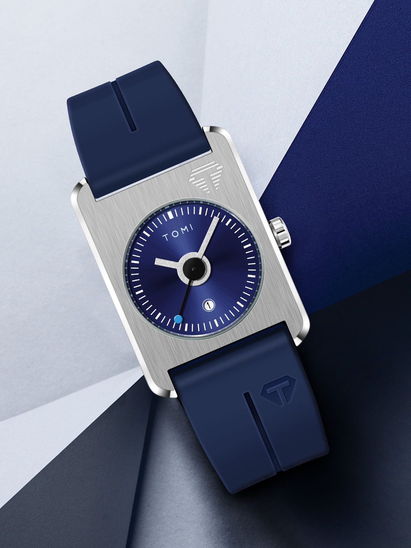 Square Quartz Watch For Men Korean Style Rubber Strap Fashionable_voghion.com