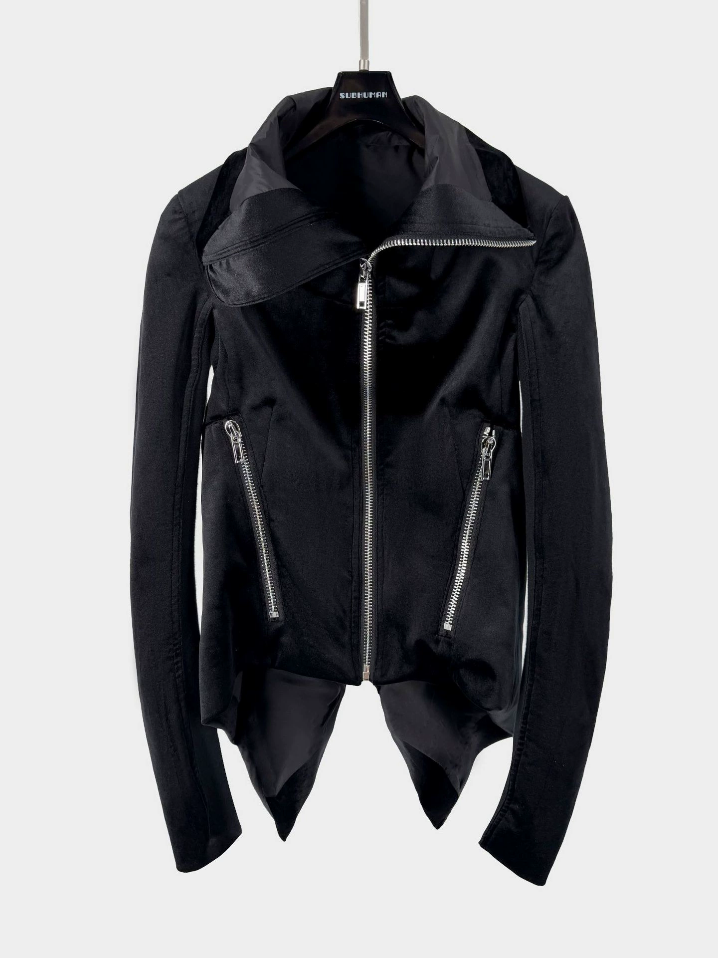 Spring jacket, classic black rostometer with zipper, (Physicals), slim fit