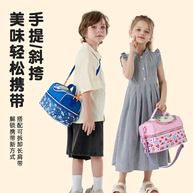 Animación de dibujos animados para niños y niñas bolsas de mano de bento lindas bolsas de hombro para bebés 2026 nuevas bolsas de almuerzo para niños