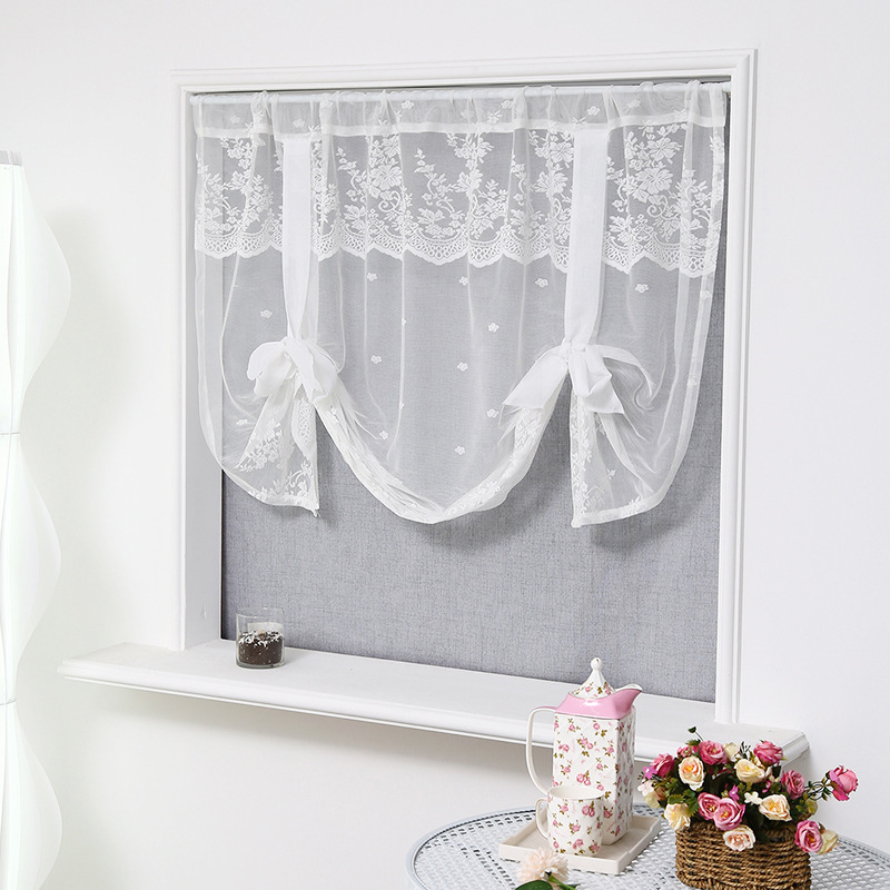 Amazon cross-white lace jacquard gauze curtain half curtain glass cabinet curtain short curtain dust-proof curtain cross-border exclusive Amazon cross-white lace jacquard gauze curtain half curtain glass cabinet curtain short curtain dust-proof curtain cross-border exclusive