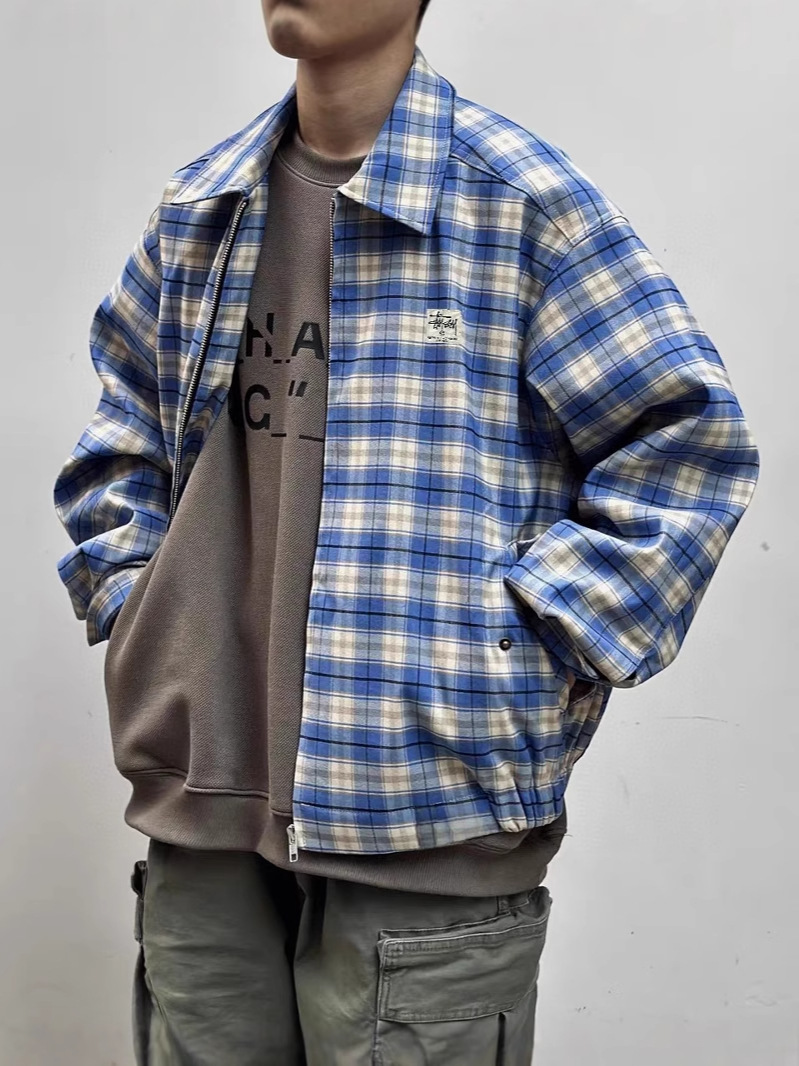 (Cross-border trading), blue colored jacket, American style