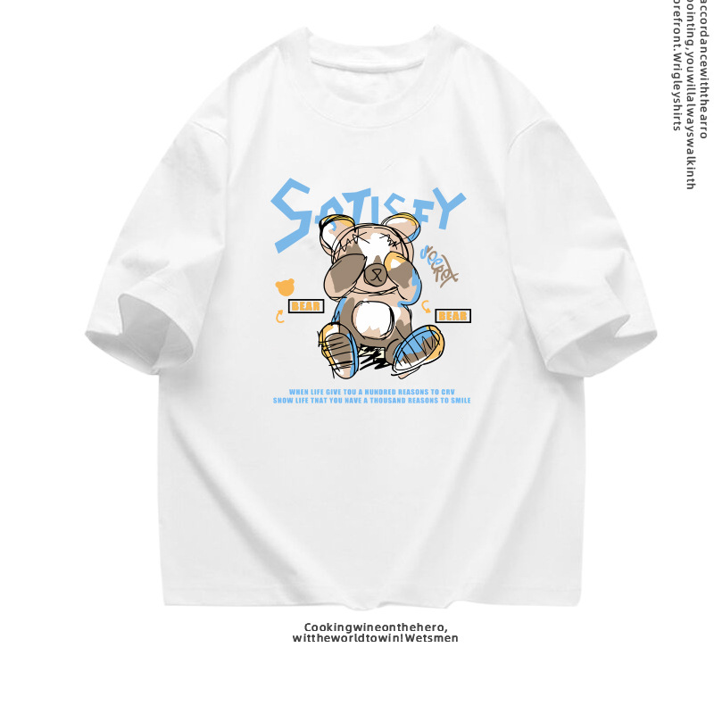 Couple style cartoon printed short sleeved men's T-shirt, summer new style, loose and trendy casual clothes for_voghion.com