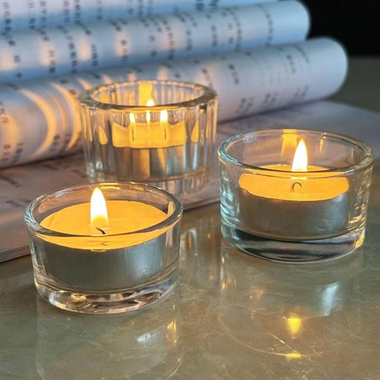 Candelabros de vidrio 5232 tazas 13 tazas de velas tazas de cera de té tazas redondas pequeñas de aromaterapia