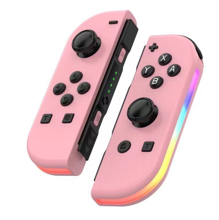 Switch Joycon Gamepad izquierdo y derecho deslumbrante efecto de luz RGB despierta 5.2 sensación de vibración Bluetooth