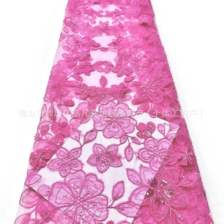 Francés ricos y famosos temperamento pequeño vestido de encaje flor ligero lujoso alto sentido vestido de noche vestido de tela