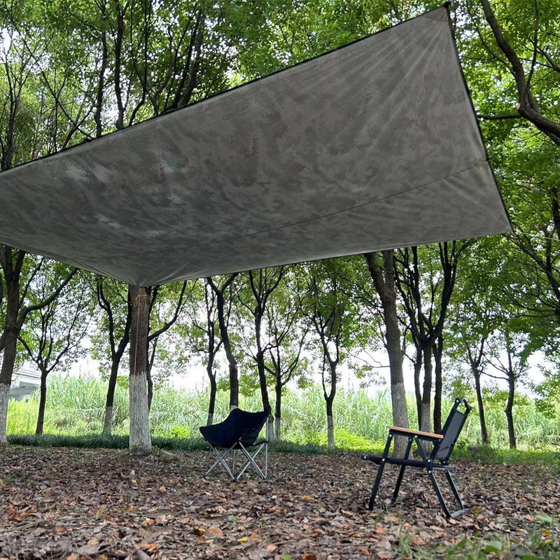 Camouflage canopy, rainproof multifunctional sunshade tent, outdoor ground cloth, essential for travel, convenient foldable canopy for outdoor use