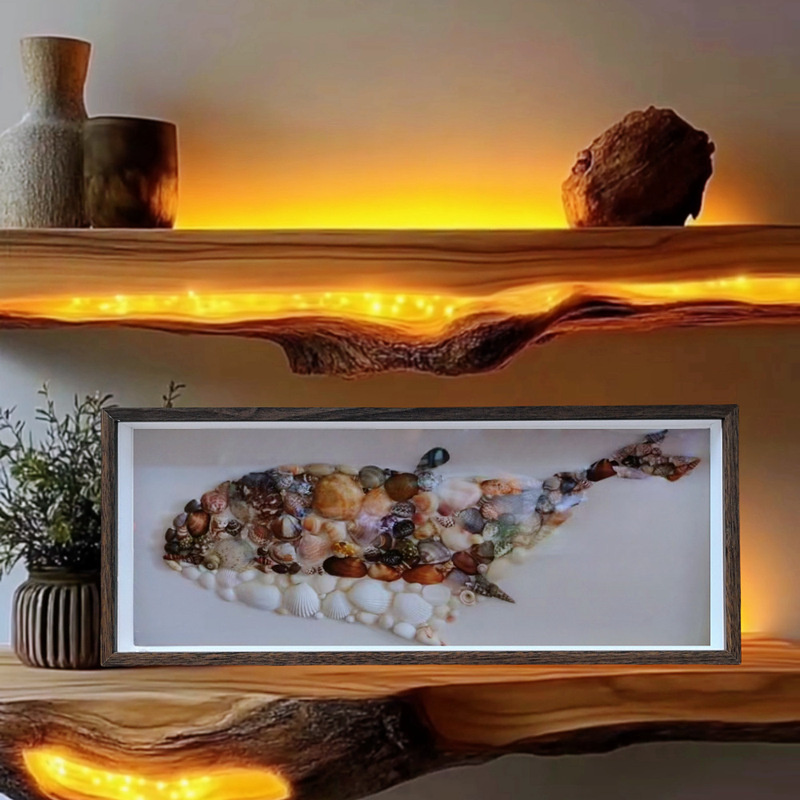Wooden Long Hollow Three-Dimensional Photo Frame 3cm Deep for Shell, Dried Flower, Fruit, and Herbal Specimen DIY Framing Display Frame
