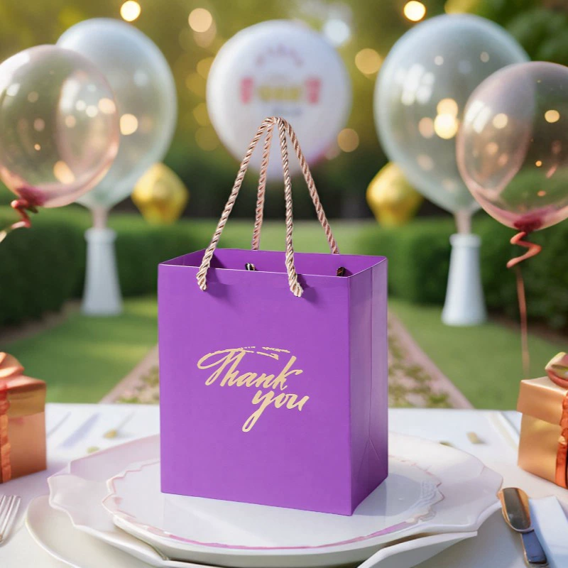 Фиолетовый маленький подарочный пакет спасибо сумка для свадебной подружки невесты младенца день рождения товары свадебная конфета сумка