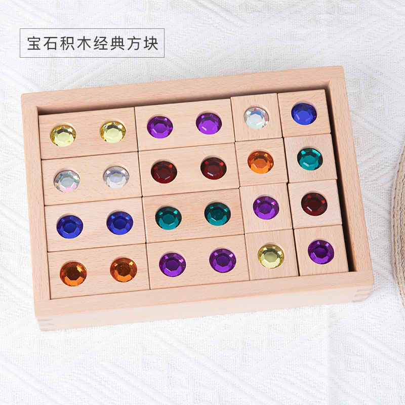 Acrílico 100 Arco Iris gema transparente bloques de construcción gran cubo partículas montaje bebé juguetes educación temprana