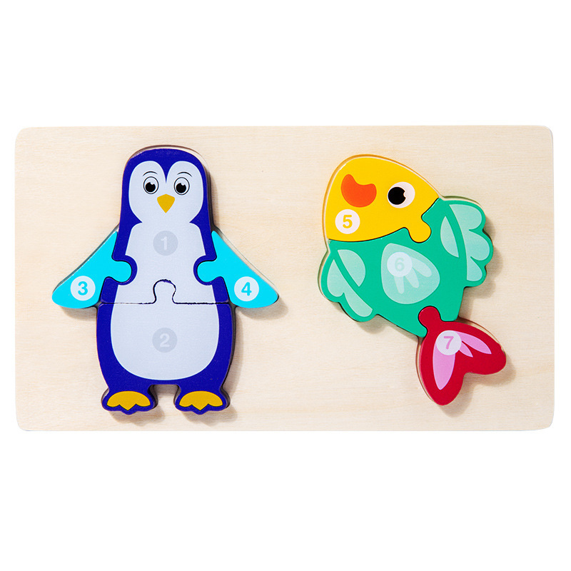 Juego de educación temprana juguetes niños montessori enseñanza rompecabezas alimentos cadena rompecabezas animal cognición bebé rompecabezas