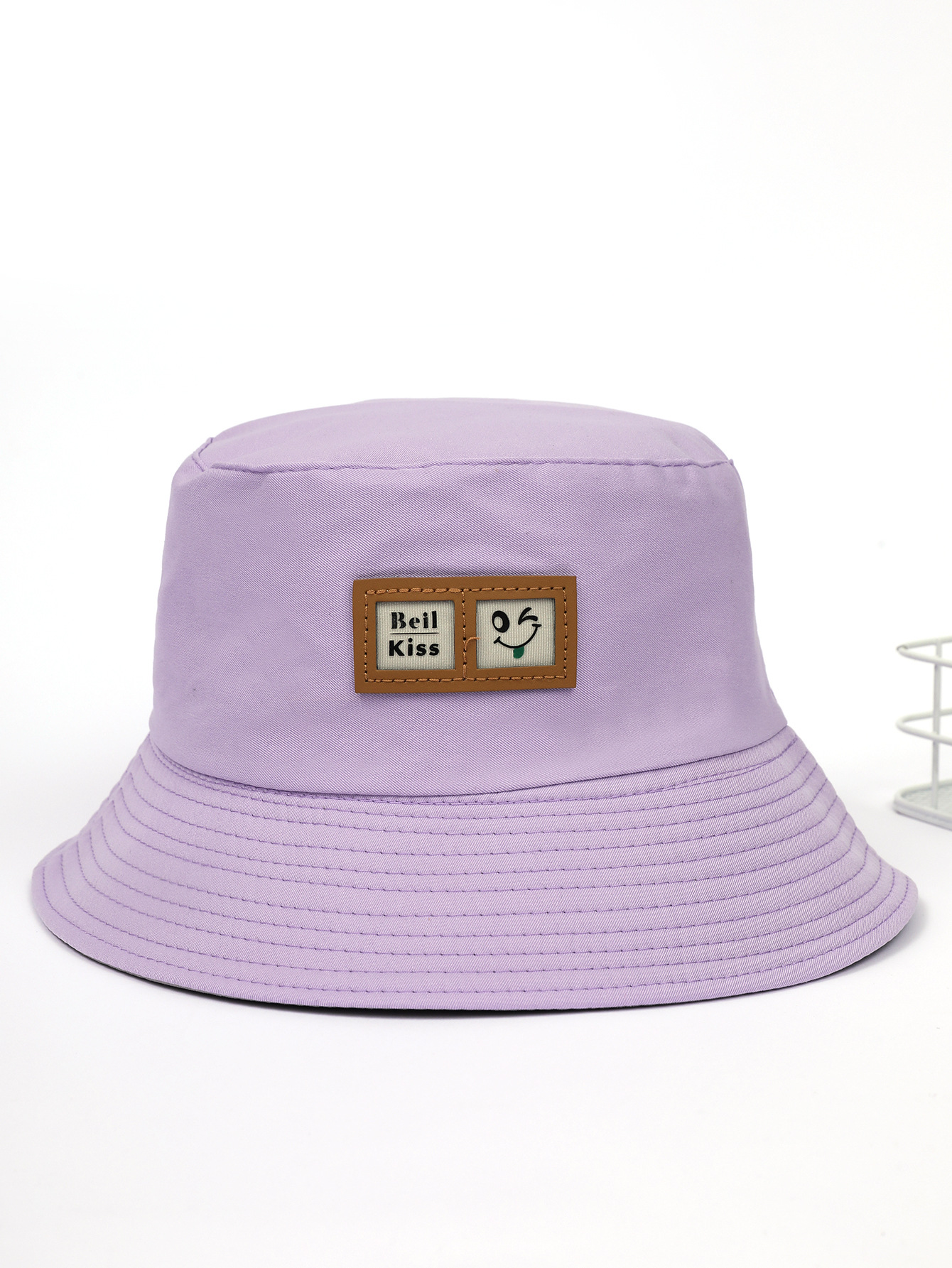 Nuevo amor cara sonriente sombrero de pescador de doble cara sombrero femenino de verano carta de protección solar sombrero de cuenca estudiante masculino todo partido sol