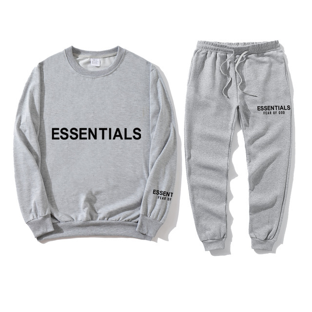 TEMOR DE DIOS doble línea Essentials Zambia moda marca pecho impreso LOGO pareja HOODIE sweater NIEBLA