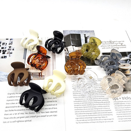 Factory direct sales hair clip fixed artifact anti-collapse back head grabber female Internet celebrity hair accessories large pumpkin high ponytail clip