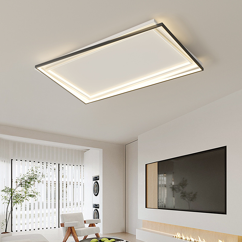 [Selección estricta] lámpara de techo moderna y simple nueva atmósfera rectangular sala de luz principal de espectro completo lámpara de habitación de protección de ojos