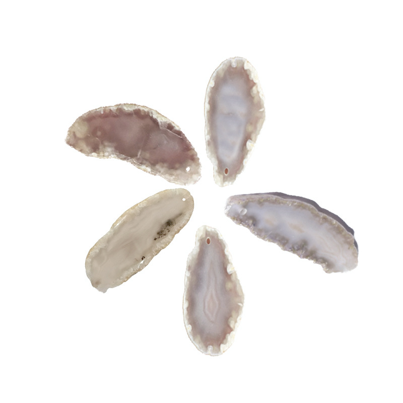 Tiktok natural piedra cruda rebanada ágata paisaje color carillón de viento pieza colgante no agujero pieza de ágata