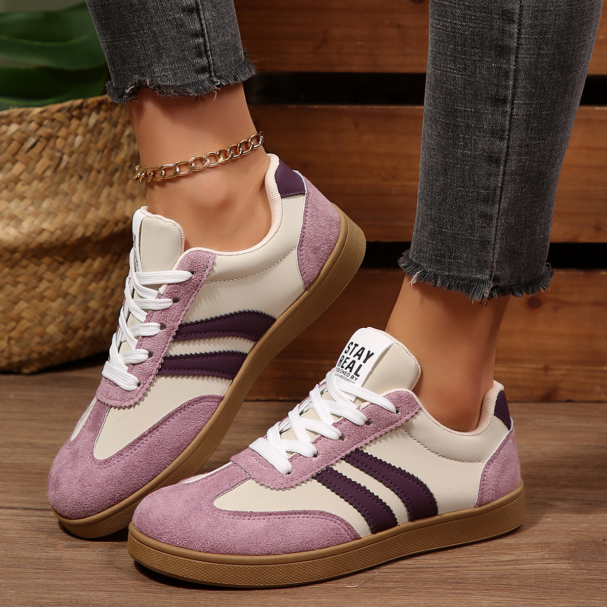 Gran tamaño de comercio exterior 2026 primavera y otoño transfronterizos skate casuales antideslizante zapatos de entrenamiento alemán universal zapatos deportivos ligeros zapatos de mujer image 3