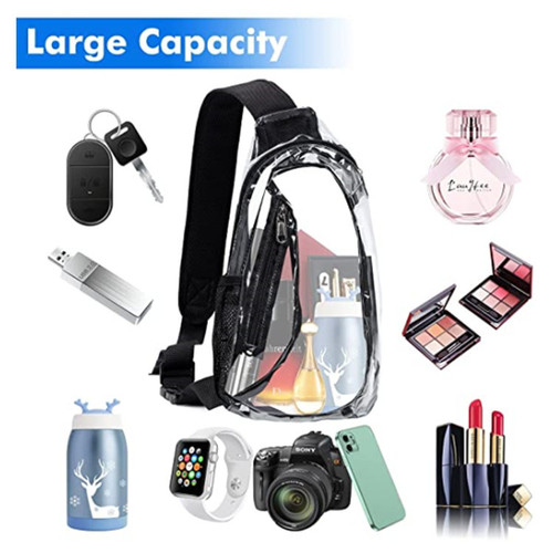 Manufacturer wholesale Amazon transparent chest bag outdoor sports shoulder bag travel and gym bag storage bag can be customized