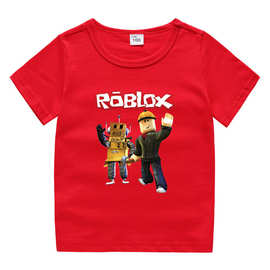 Roblox新款童装儿童夏装短袖T恤男童棉质打底衫宝宝半袖T恤童上衣