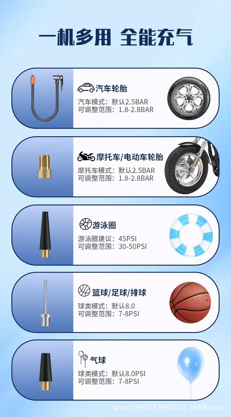 Inflator Pump for Car Tires, Electric Vehicle Air Pump, Digital Display, Wireless, Portable, Dual-Cylinder Model, Fast Inflation