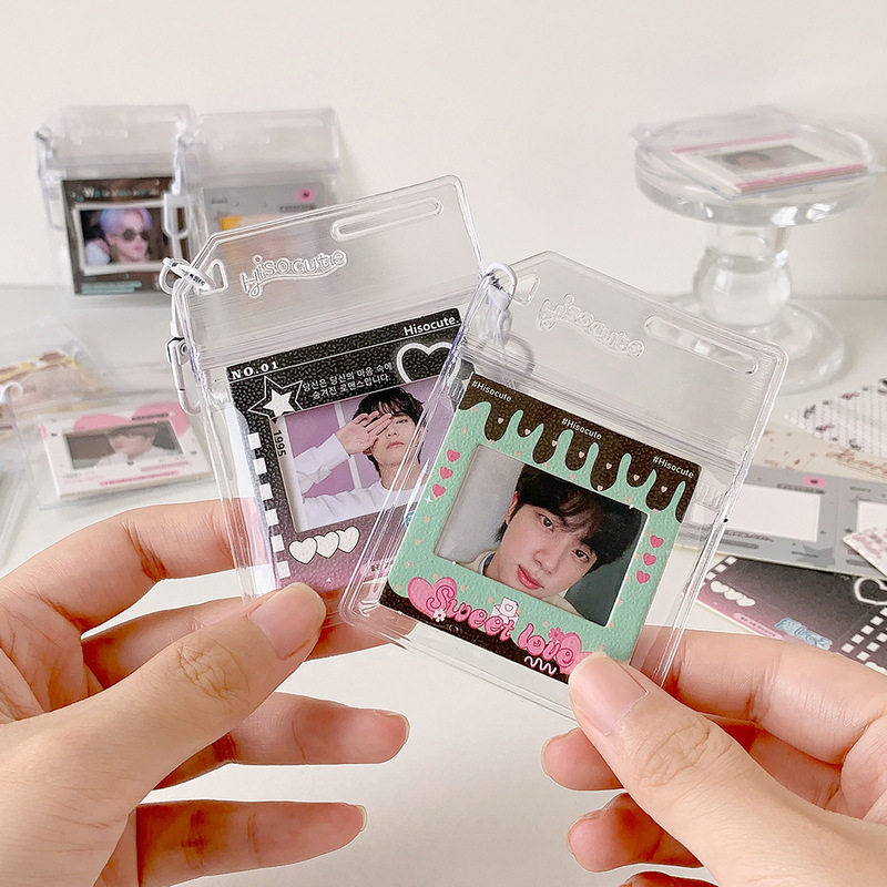 ins韩系胶片空夹纸质片框少女DIY钥匙扣挂件学生手账装饰黏胶相框|undefined