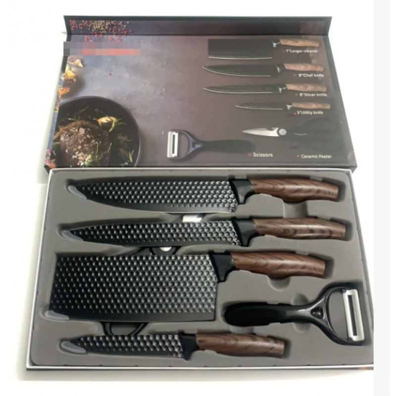Cuchillos de cocina transfronterizos explosivos conjuntos de seis piezas conjuntos de cuchillos de cocina domésticos conjuntos completos de cuchillos de regalo fabricantes al por mayor