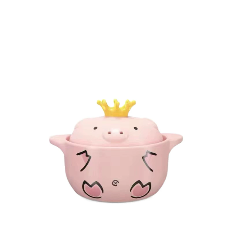 Кастрюля Hey Pig, креативная керамическая запеканка, милая мультяшная розовая двулысная, для дома, открытый огонь, газ