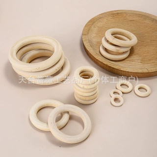 厂家直供木圈木环婴儿磨牙圆环 天然磨牙饼磨牙棒玩具禾木环保