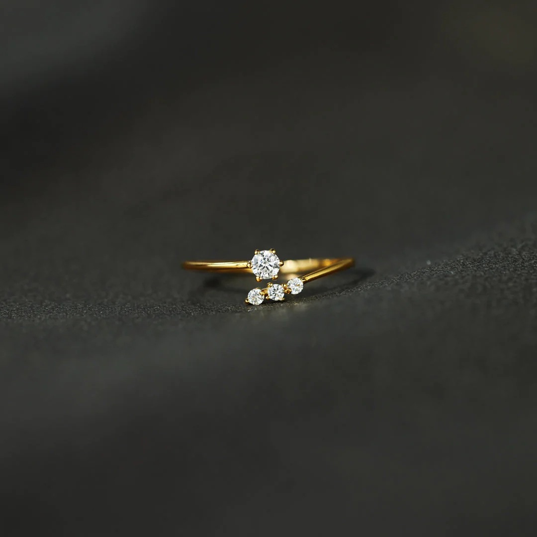 Geometric Pattern 925 Sterling Silver Zircon Geometric Rings 925 Sterling Silver Rings