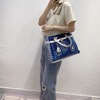 Shoulder bag, woven denim shopping bag, platinum one-shoulder bag