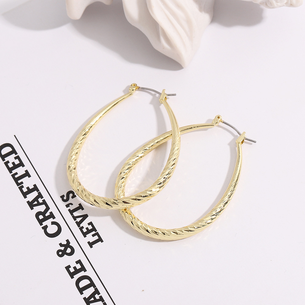 Boucles D&#39;oreilles Simples Ovales En Cuivre display picture 6