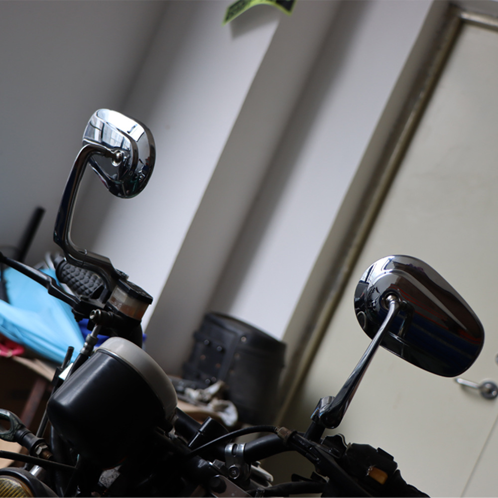 Universal Reversing Mirror Retro Scooter Accessories Modified Aluminum Alloy Oval Rearview Mirror Electric Vehicle Reflector