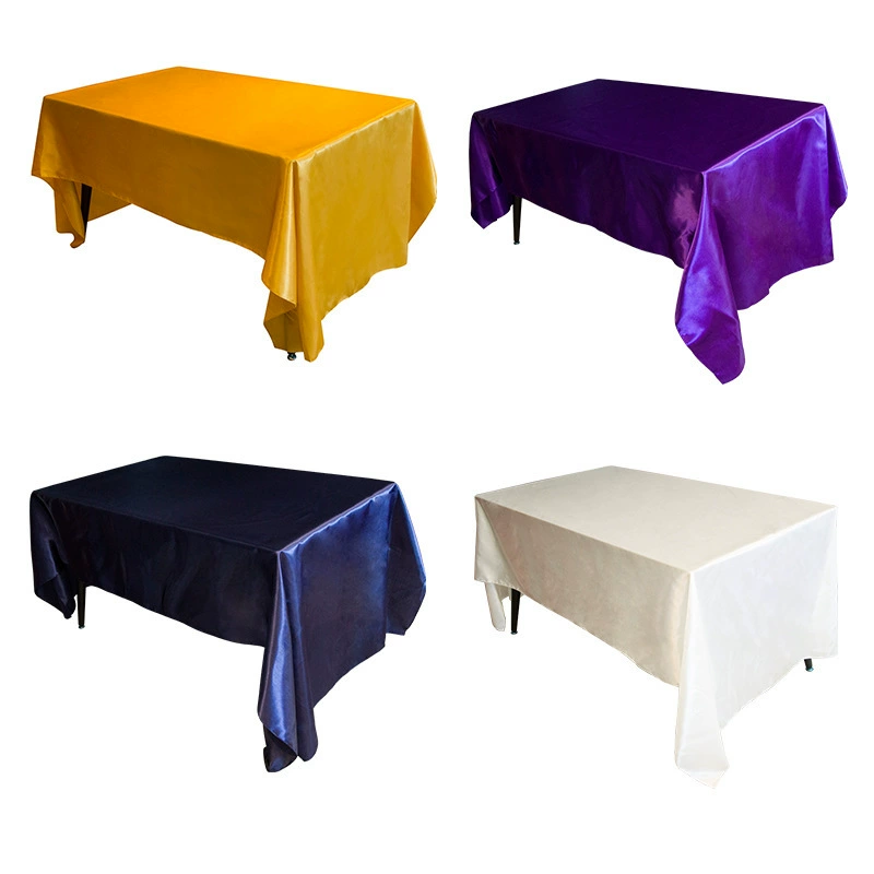 Свадебная банкетная скатерть из атласа квадратной формы оптом, свадебное украшение ресторана, декоративная скатерть