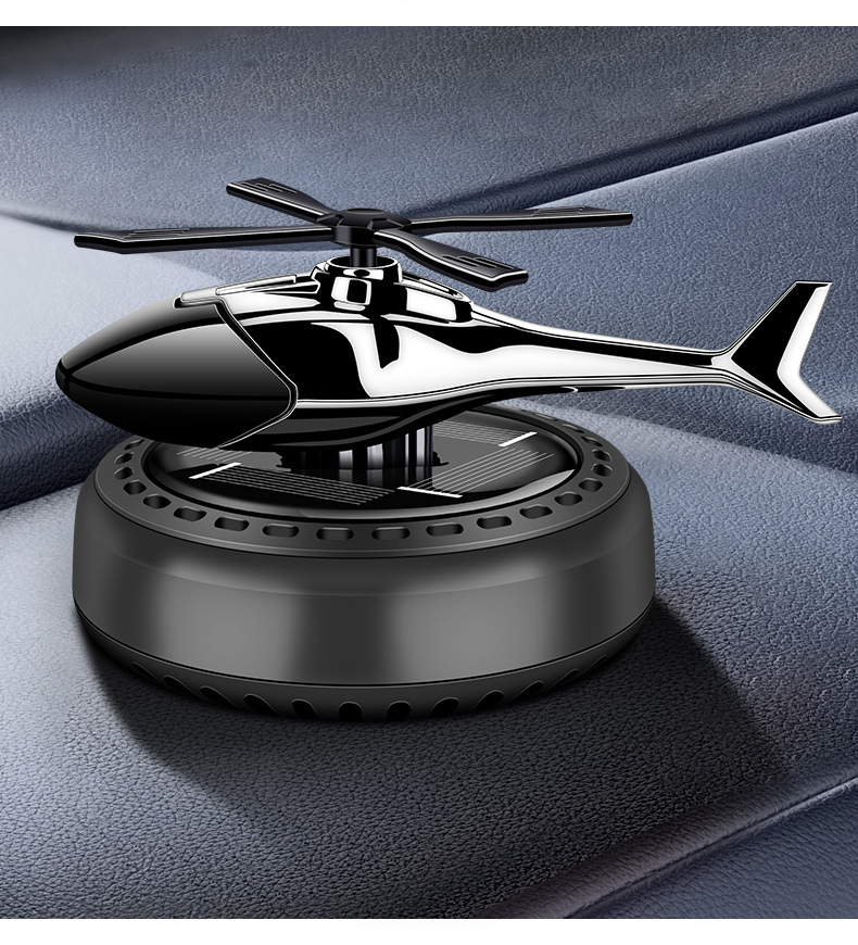 Car Accessories, Car Decorations, Aromatherapy Toys, Odor Removal, Solar-Powered Mini Helicopter Ornaments with Round Bottoms