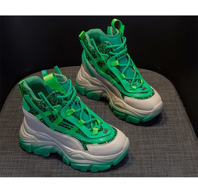Giày sneaker nữ đế dày độn gót ẩn đính sequin xuân 2026 — M2269-1 Màu cà phê lót nhung, M2269-1 màu đen lót nhung, M2269-1 xanh lục lót nhung, M2269 màu tím một lớp bên trong chi tiết 24