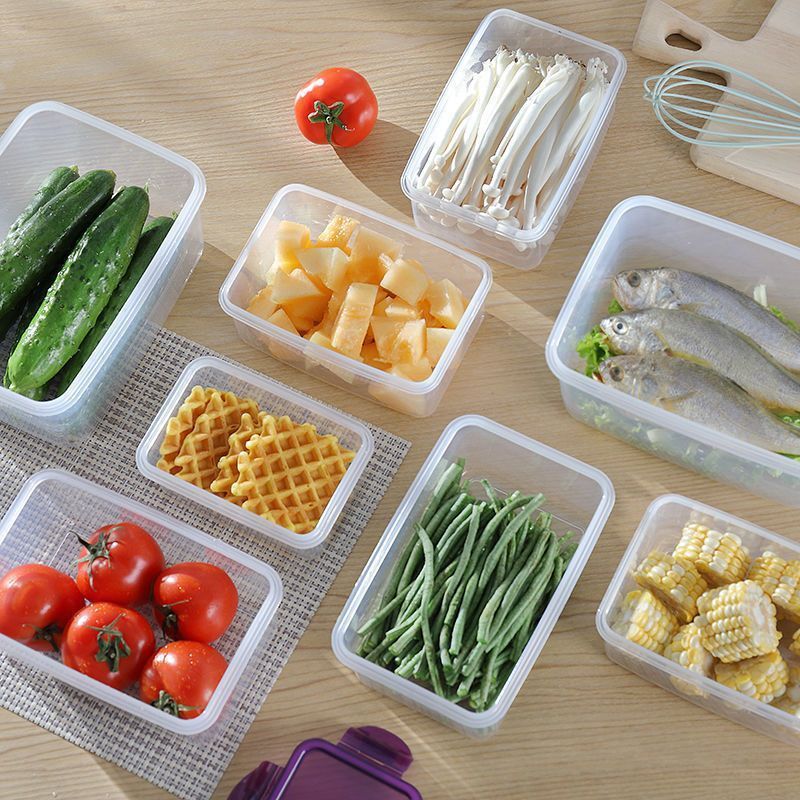 蓋付き密封長方形冷蔵庫収納ボックスプラスチック保冷ボックスマイクロ波加熱弁当箱蓋付きサラリーマン|undefined