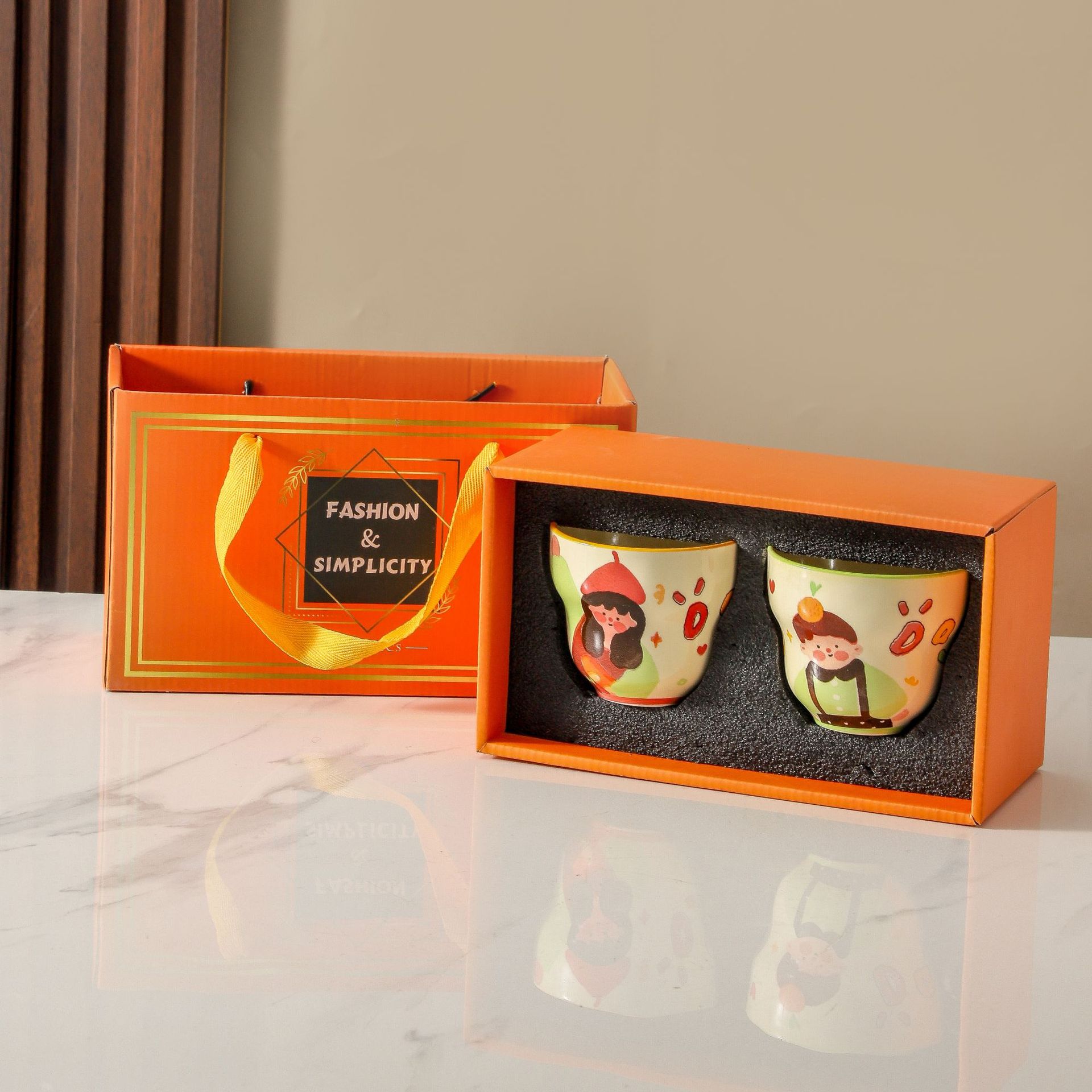 Taza de café para tazas de cerámica para padres e hijos lindo taza de desayuno de dibujos animados actividades prácticas pequeños regalos de mano taza de regalo
