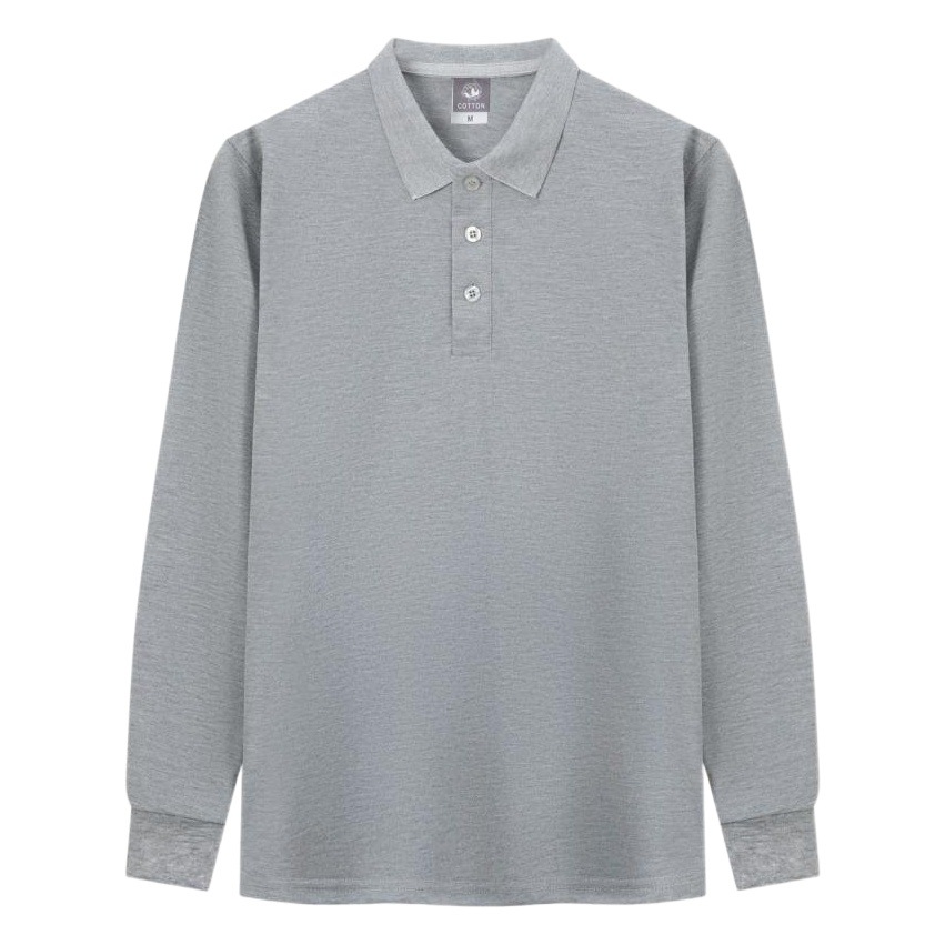 Camisa de Polo de manga larga para hombres y mujeres primavera y verano nueva moda urbana puro algodón soporte cuello polo interior superior para hombres
