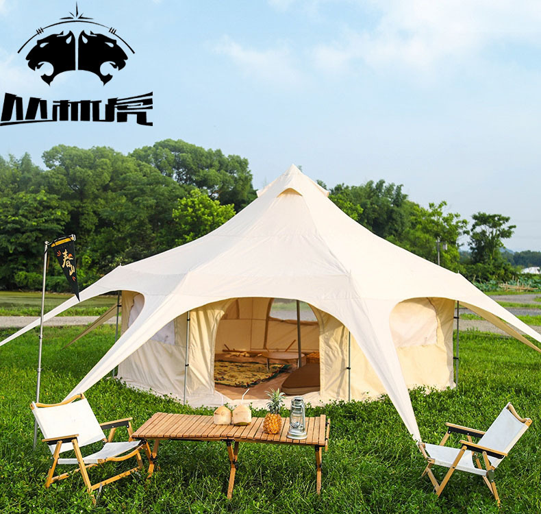 SOURCE manufacturer circus Oxford cloth cotton camp model mildew-proof rain-proof overnight professional camping equipment pyramid