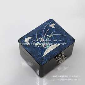 漆器复古螺钿首饰盒结婚礼物木质耳饰品项链收纳盒装手工大漆