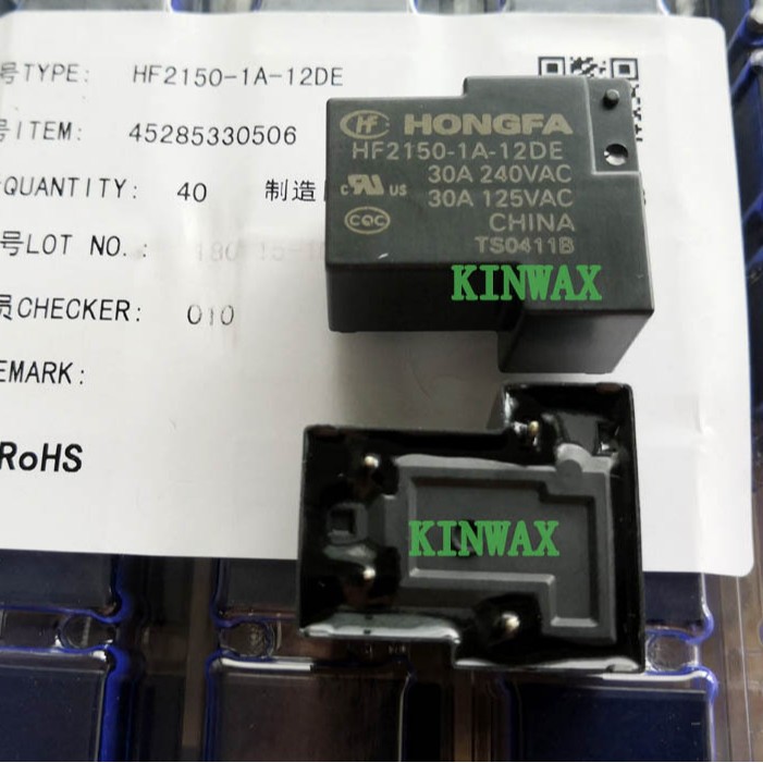 HF2150-1A-24DETF 一组常开4脚30A240VAC继电器