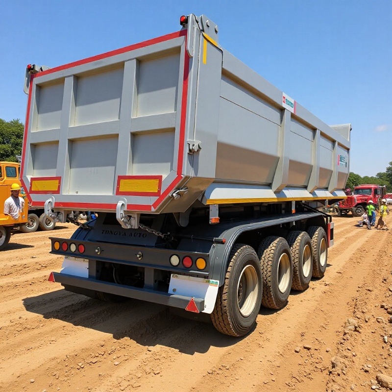 Factory Direct Sales Rear-Turning Self-Unloading 8m Heavy-Duty Skeleton Box-Type Self-Unloading Semi-Trailer Container Chassis Skeleton Trailer