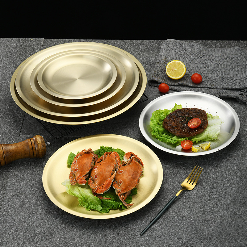 304 Korean stainless steel plate Golden Korean barbecue tables