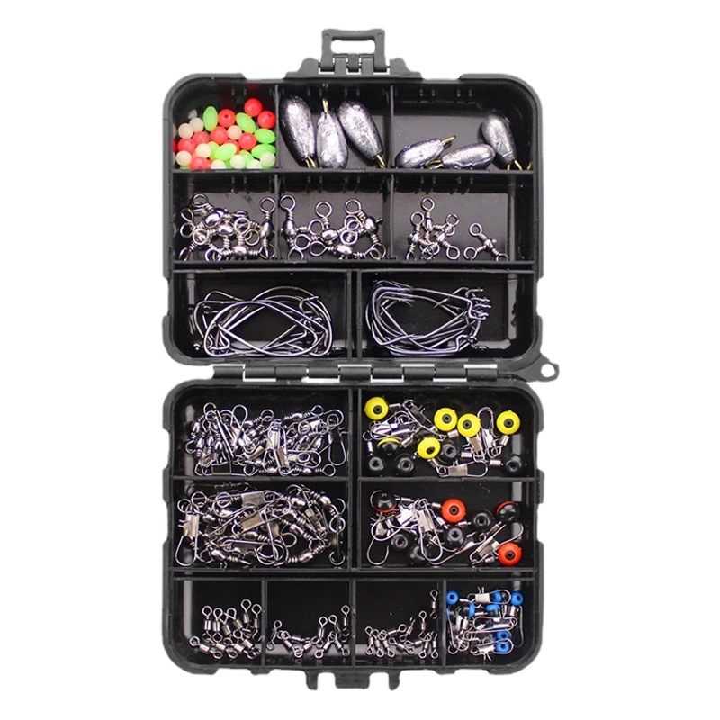 Weihe 160 piezas de gancho de manivela colgante de plomo combinación traje de tres-tenedor giratorio del grano 8-anillo conector espacio Frijol