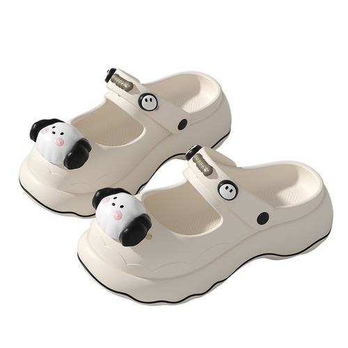 EVA Cartoon Baotou Croc Shoes Women's Summer Indoor Home Non-slip Slippers for Outerwear Cute Baita Two-Wear Sandals