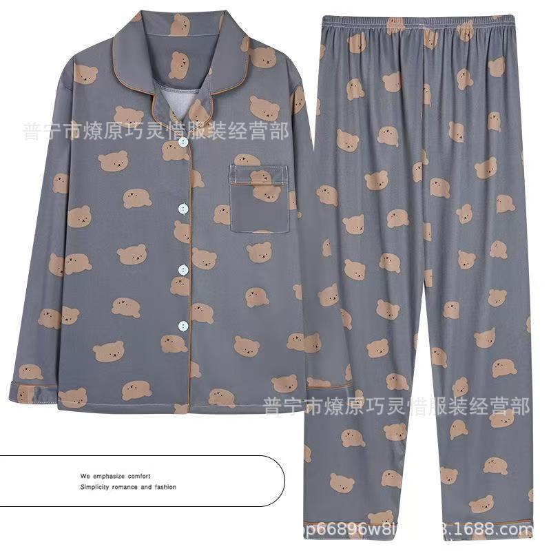 Korean Bear Pajamas for Women, New Spring and Autumn Style, Long-Sleeved and Long-Pants, Cute Cartoon Student Loungewear Two-Piece Set, Can Be Worn Outside Korean Bear Pajamas for Women, New Spring and Autumn Style, Long-Sleeved and Long-Pants, Cute Cartoon Student Loungewear Two-Piece Set, Can Be Worn Outside
