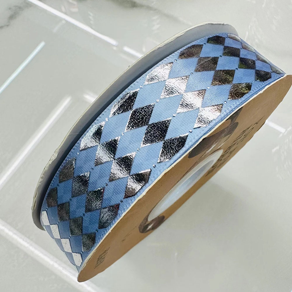 2.5CM cintas de plata en forma de barras de diamante hechas a mano cintas de color DIY Lolita accesorios caja de regalo embalaje al por mayor transfronterizo