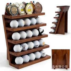 跨境木质棒球收纳架奖牌纪念收纳架多层勋章存储架乒乓球展示架